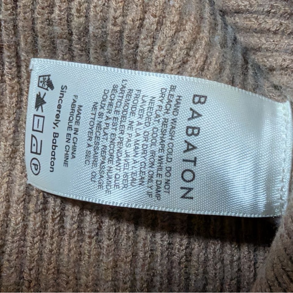 ARITZIA BABATON Brown Ribbed Knit Balloon Sleeve Cardigan XS - Picture 6 of 6